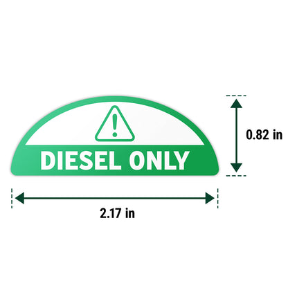 2.17 x 0.82in Fuel Cap Sticker: Diesel Only Decal (Green)