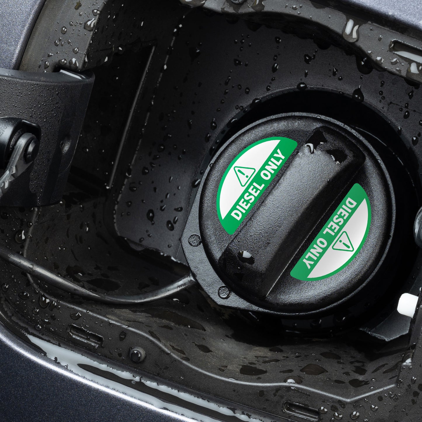 2.17 x 0.82in Fuel Cap Sticker: Diesel Only Decal (Green)