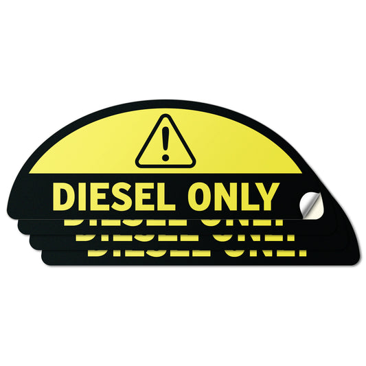 2.17 x 0.82in Fuel Cap Sticker: Diesel Only Decal (Yellow)