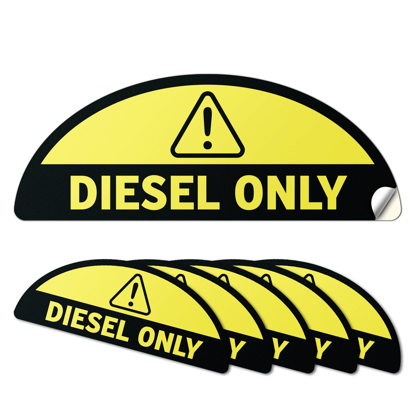 2.17 x 0.82in Fuel Cap Sticker: Diesel Only Decal (Yellow)