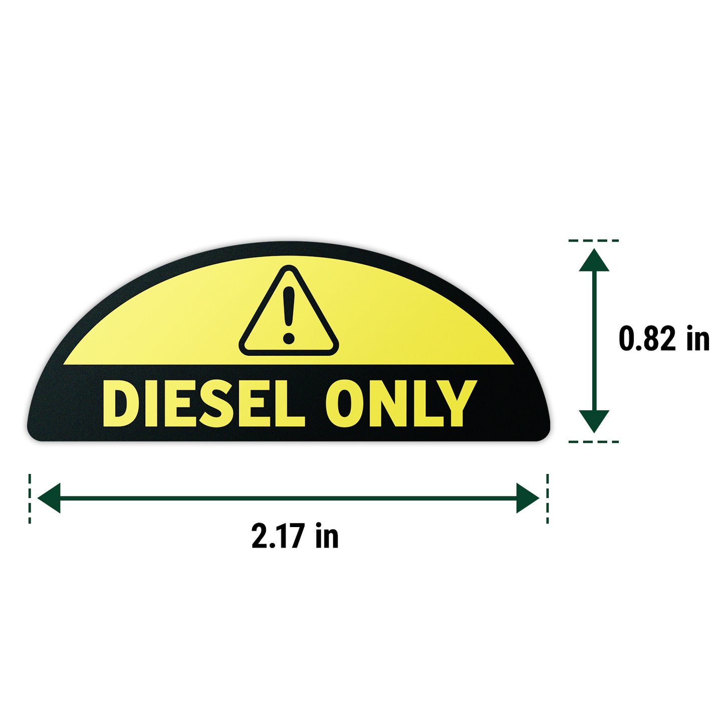 2.17 x 0.82in Fuel Cap Sticker: Diesel Only Decal (Yellow)