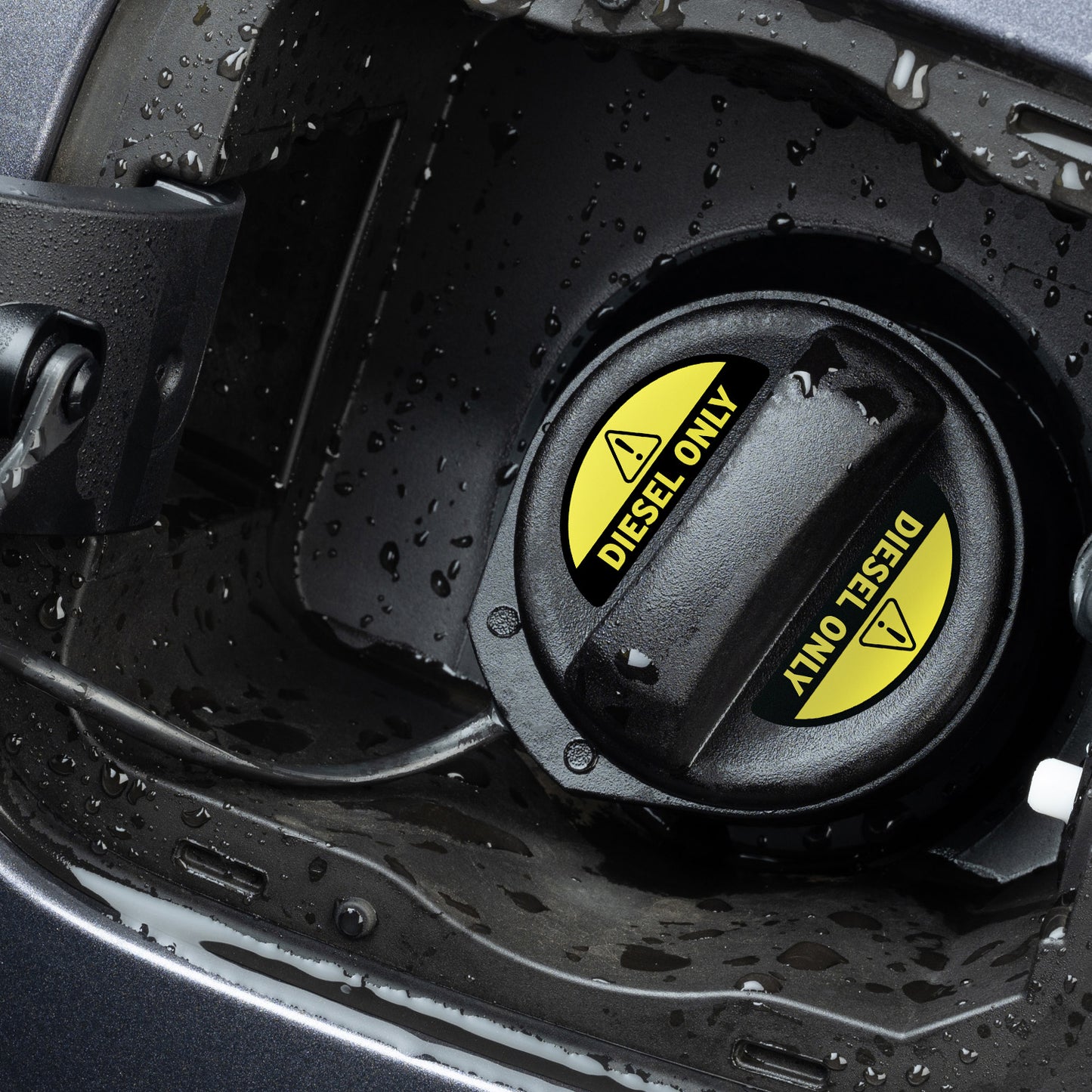 2.17 x 0.82in Fuel Cap Sticker: Diesel Only Decal (Yellow)