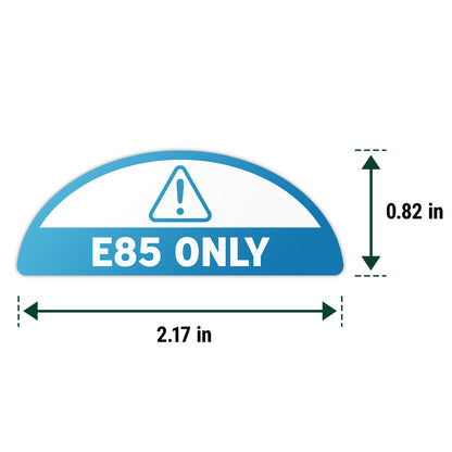 2.17 x 0.82in Fuel Cap Sticker: E85 Only Decal