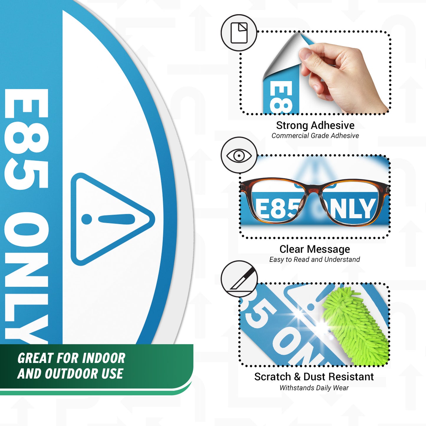 2.17 x 0.82in Fuel Cap Sticker: E85 Only Decal