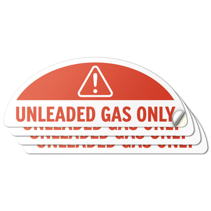 2.17 x 0.82in Fuel Cap Sticker: Unleaded Gas Only Decal