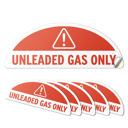 2.17 x 0.82in Fuel Cap Sticker: Unleaded Gas Only Decal