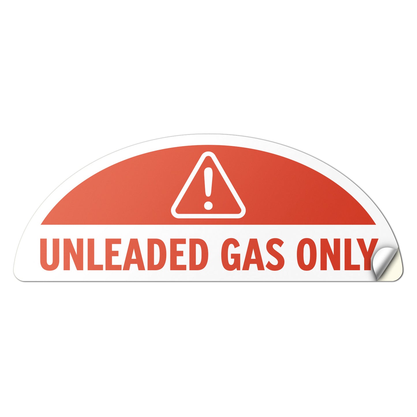 2.17 x 0.82in Fuel Cap Sticker: Unleaded Gas Only Decal