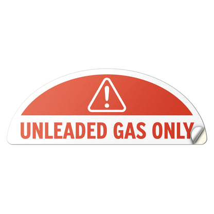2.17 x 0.82in Fuel Cap Sticker: Unleaded Gas Only Decal