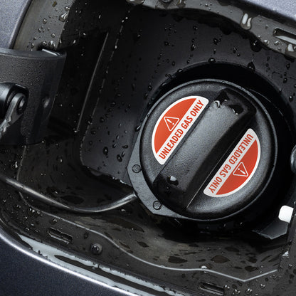2.17 x 0.82in Fuel Cap Sticker: Unleaded Gas Only Decal