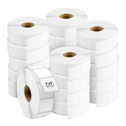 1 x 1in Blank Label: Direct Thermal Permanent Adhesive (1 inch Core)