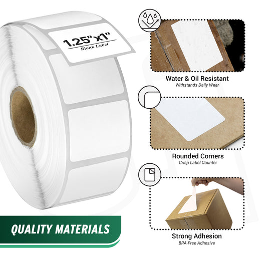 1.25 x 1in Direct Thermal Labels: Zebra Printer Compatible (27600 Total)