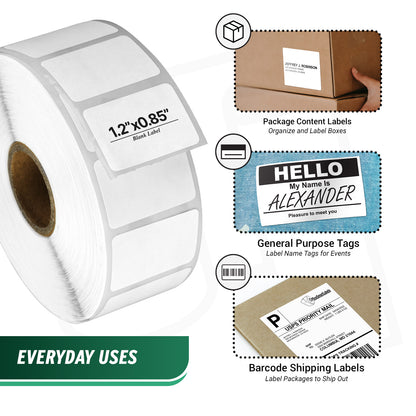1.25 x 0.85in Direct Thermal Labels: Zebra Printer Compatible (30000 Total)