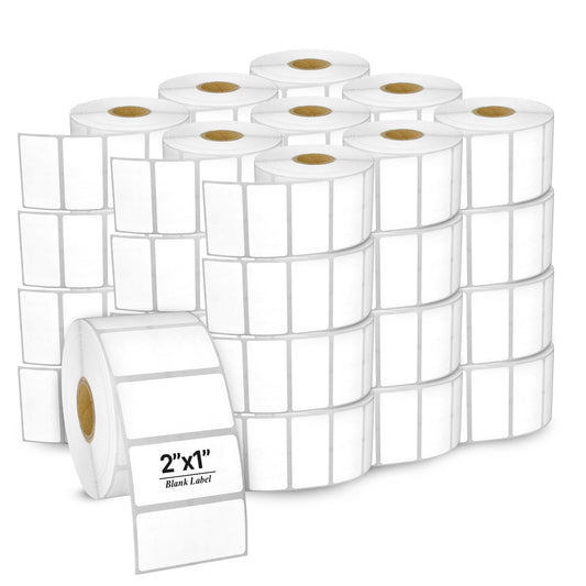 2 x 1in Direct Thermal Labels: Zebra Printer Compatible (36 Rolls, 1300 Label/Roll)