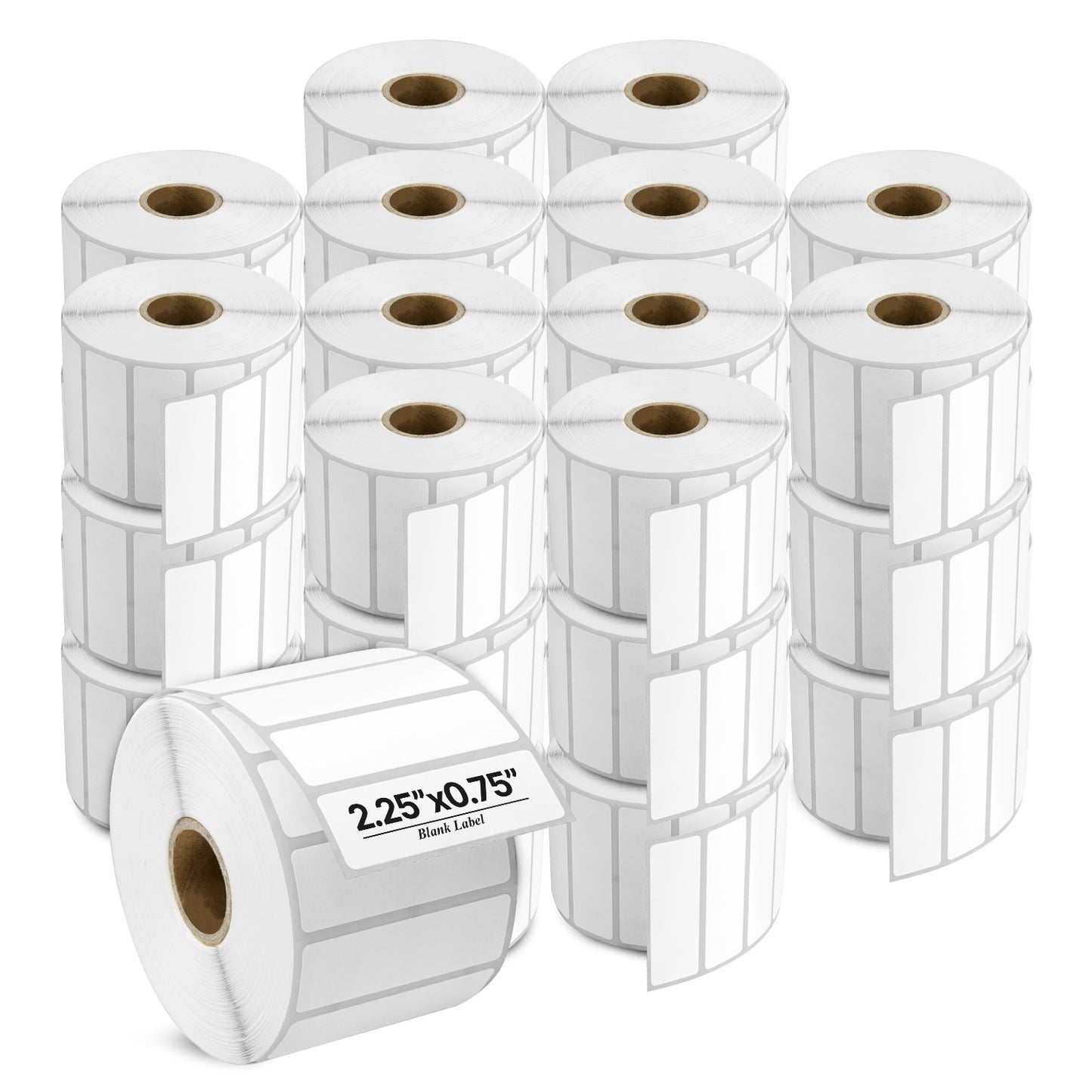 2.25 x 0.75in Blank Direct Thermal Labels: White Permanent (36 Rolls, 1700 Labels/Roll)