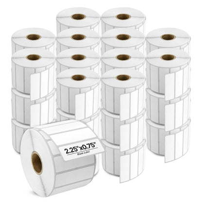 2.25 x 0.75in Blank Direct Thermal Labels: White Permanent (36 Rolls, 1700 Labels/Roll)