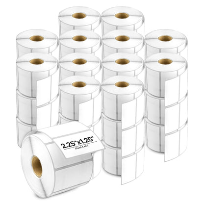 2.25 x 1.25in Blank Label: Direct Thermal Permanent Adhesive (1 inch Core)