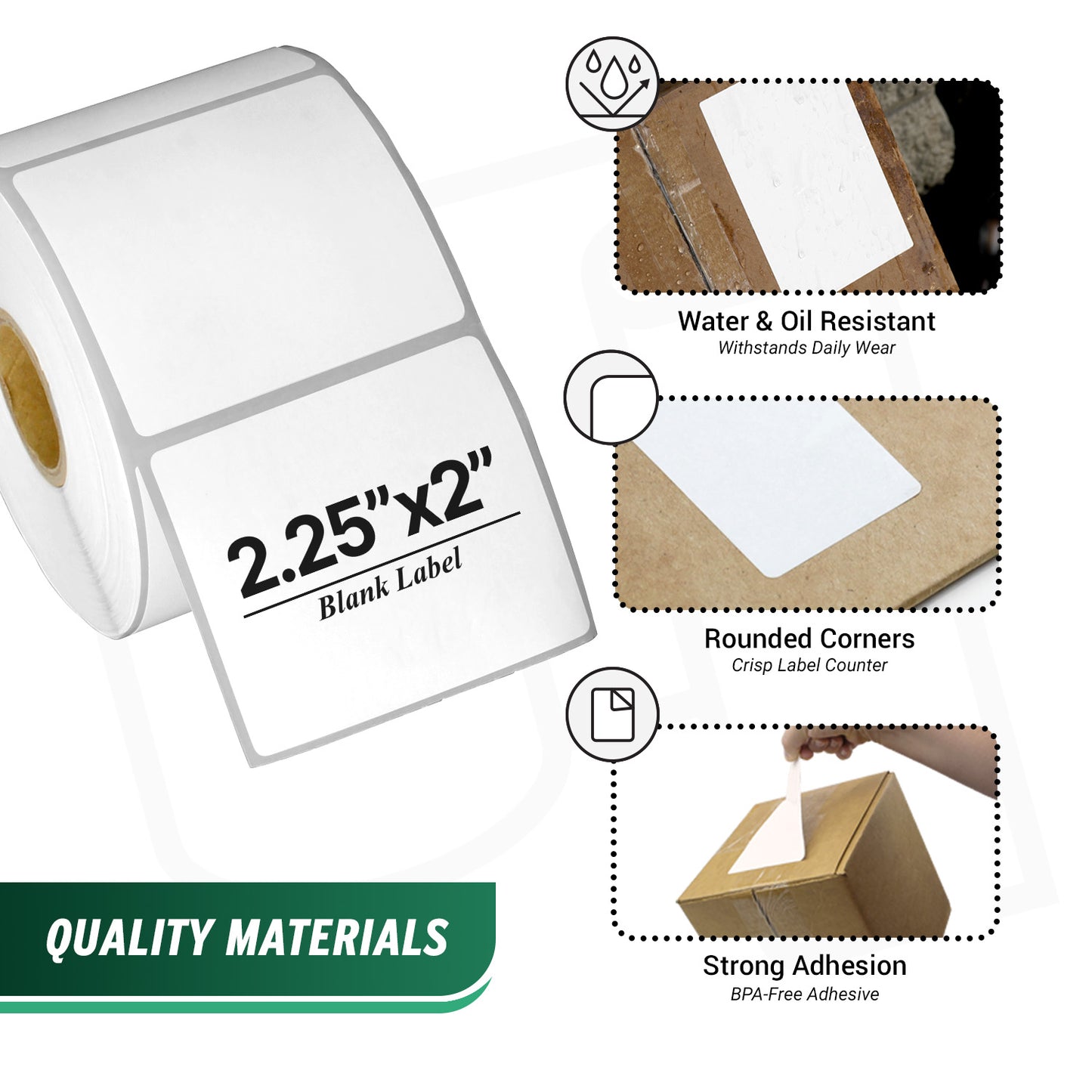 2.25 x 2in Blank Direct Thermal Labels: Zebra Compatible White (36 Rolls, 700 Labels/Roll)