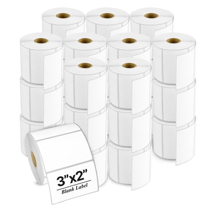 3 x 2in Blank Label: Direct Thermal Permanent Adhesive (1 inch Core)