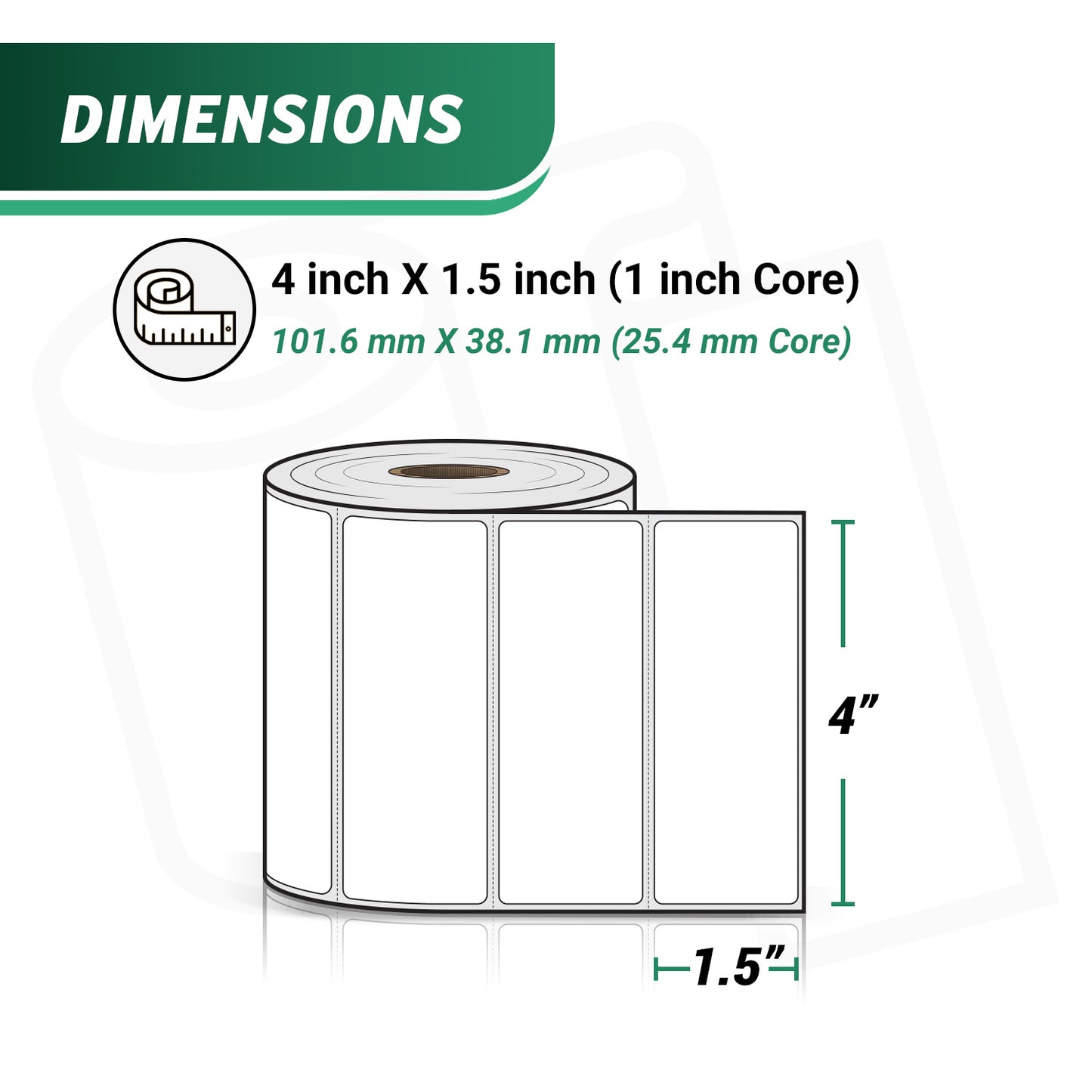 4 x 1.5in Blank Direct Thermal Labels: Zebra Printer Compatible (27 Rolls, 900 Label/Roll)