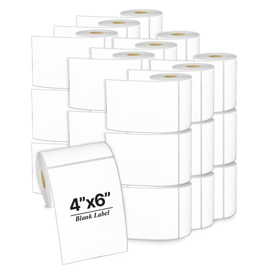 4 x 6in Blank Label: Direct Thermal Permanent Adhesive (1 inch Core)