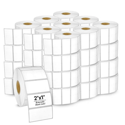 2 x 1in Removable Direct Thermal Labels: Zebra Printer Compatible (36 Rolls, 1300 Label/Roll)