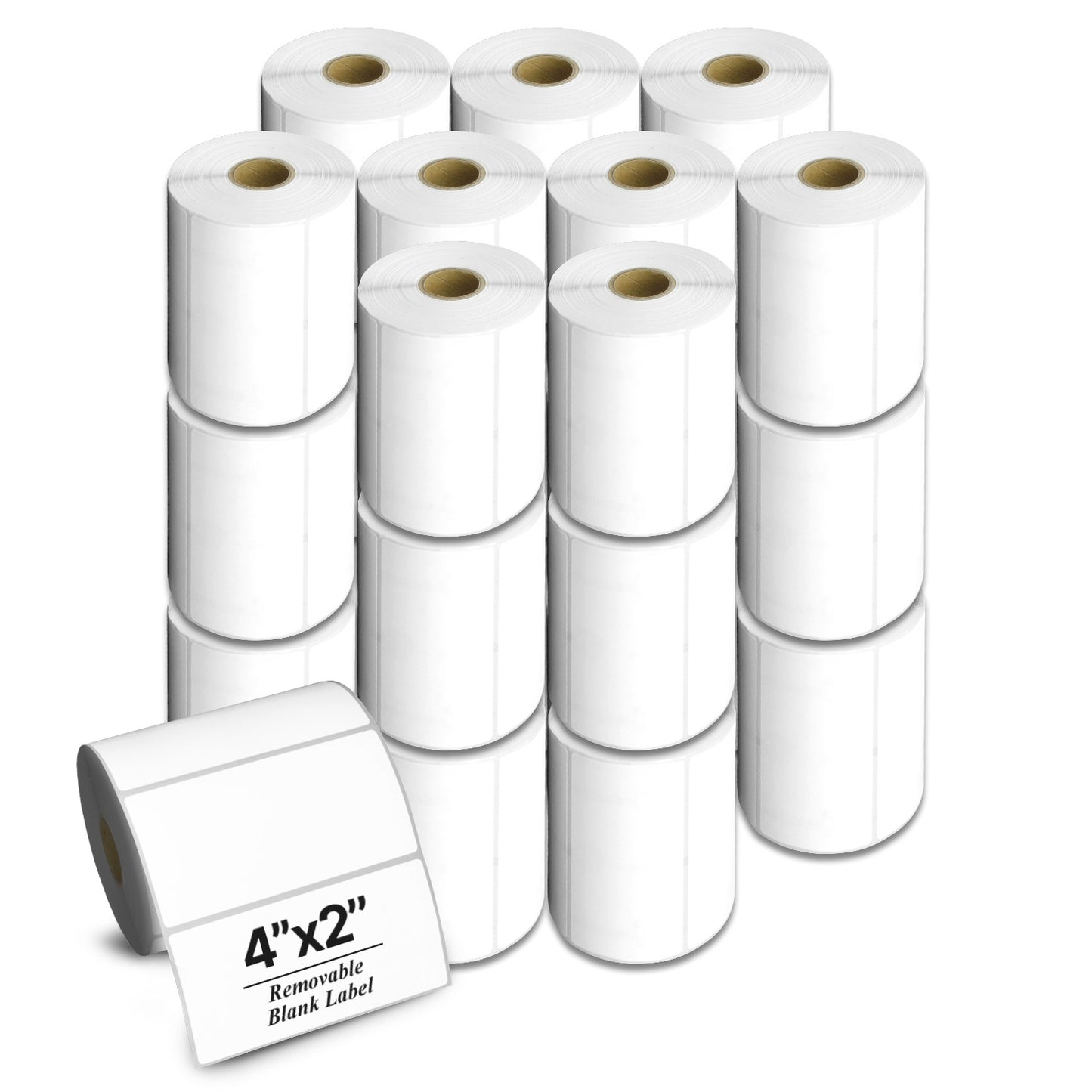 4 x 2in Removable Direct Thermal Labels: Zebra Printer Compatible (20,250 Total)