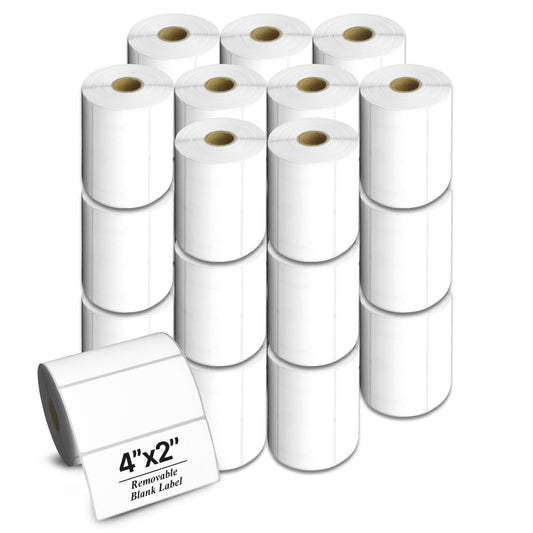 4 x 2in Removable Direct Thermal Labels: Zebra Printer Compatible (20,250 Total)