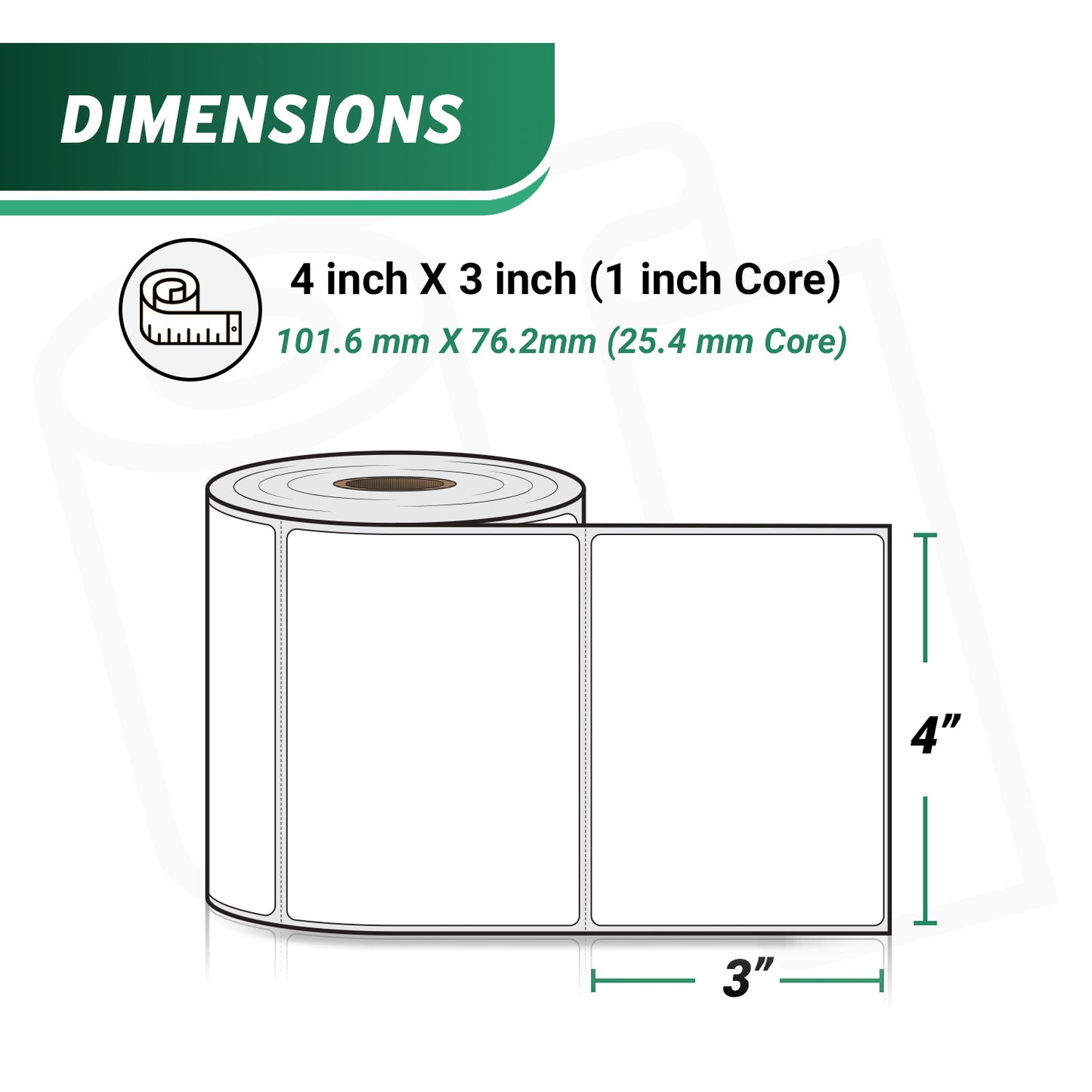 4 x 3in Removable Labels: Direct Thermal Zebra Printer Compatible (27 Rolls, 500/Roll)