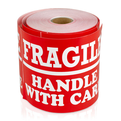 6 x 4in Stickers: Fragile Handle with Care Shipping Labels