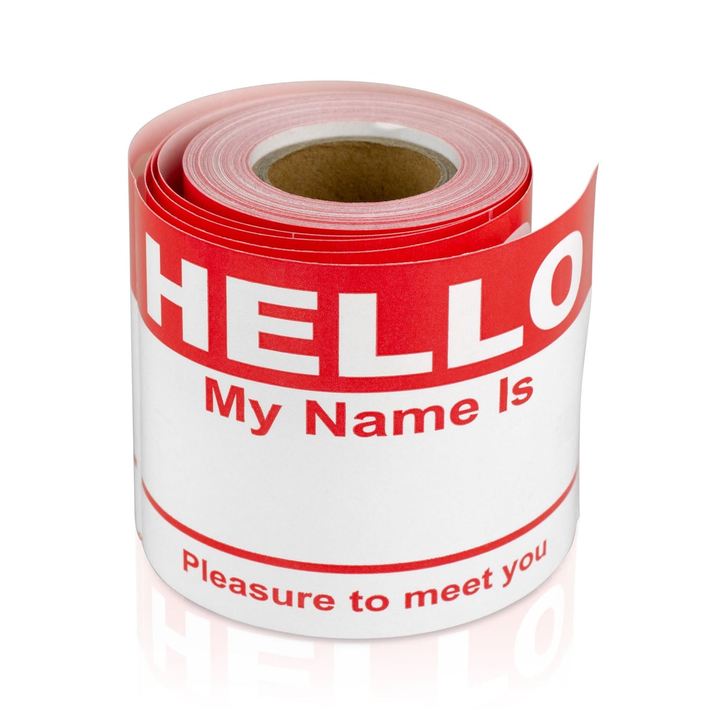 4 x 2.31in Stickers: Hello My Name Is ID Tags (Red)