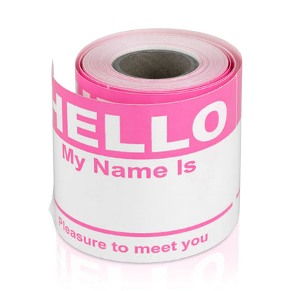 4 x 2.31in Stickers: Hello My Name Is ID Tags (Pink)