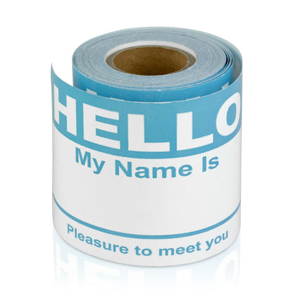 4 x 2.31in Stickers: Hello My Name Is ID Tags (Blue)