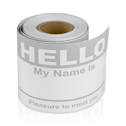 4 x 2.31in Stickers: Hello My Name Is ID Tags (Gray)