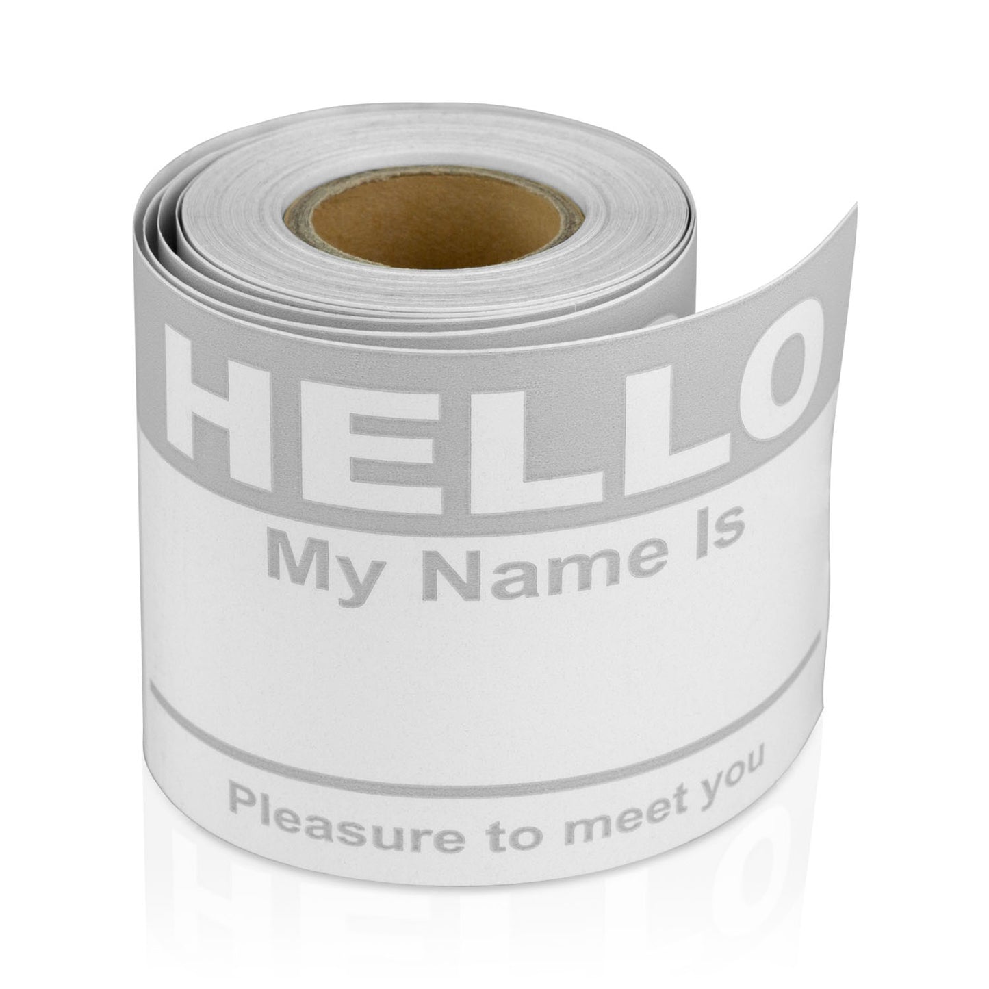 4 x 2.31in Stickers: Hello My Name Is ID Tags (Gray)