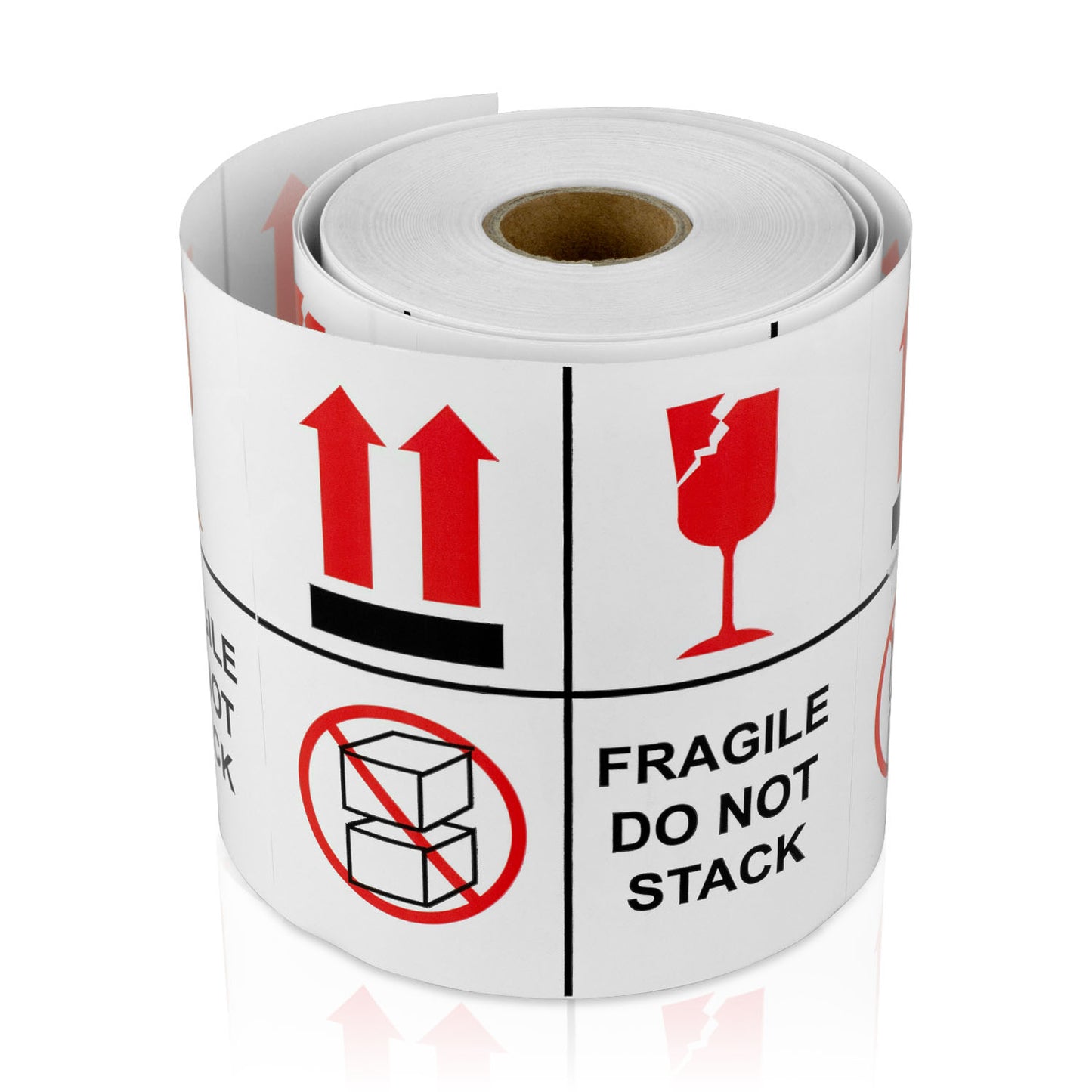 4 x 4in Stickers: Fragile Do Not Stack Labels