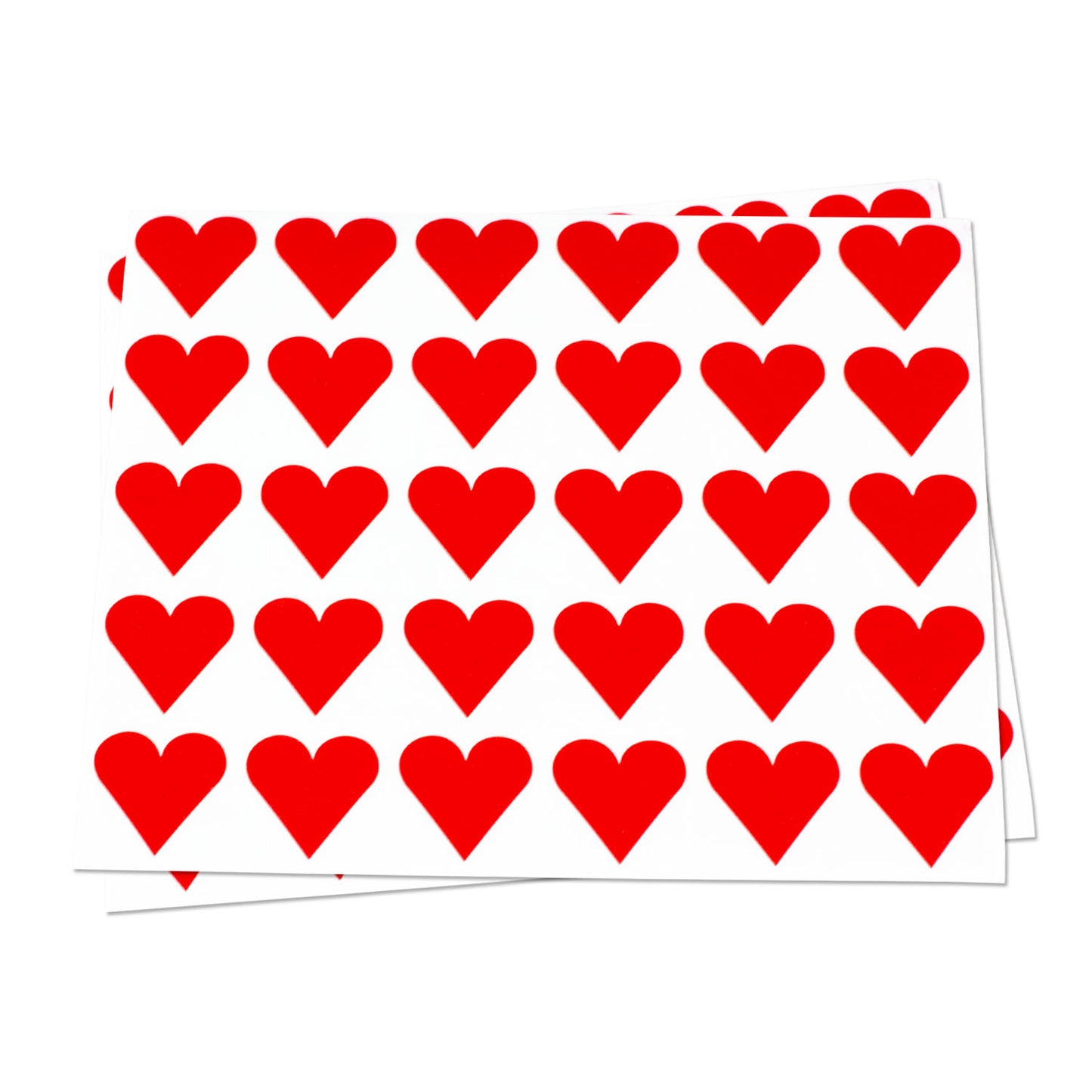1 x 1in Stickers: Red Heart Shaped Labels