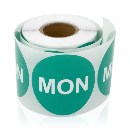 2in Monday Days of the Week Label Green (Roll)
