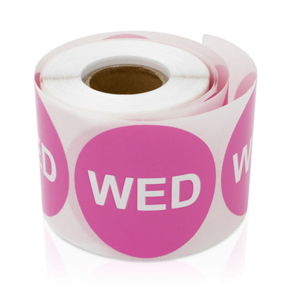 2in Wednesday Days of the Week Label Pink (Roll)
