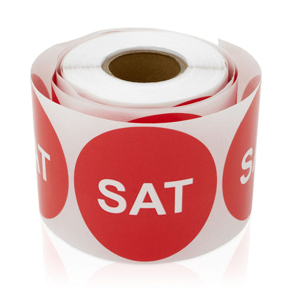 2in Saturday Days of the Week Label Red (Roll)