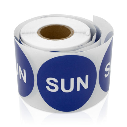 2in Sunday Days of the Week Label Blue (Roll)