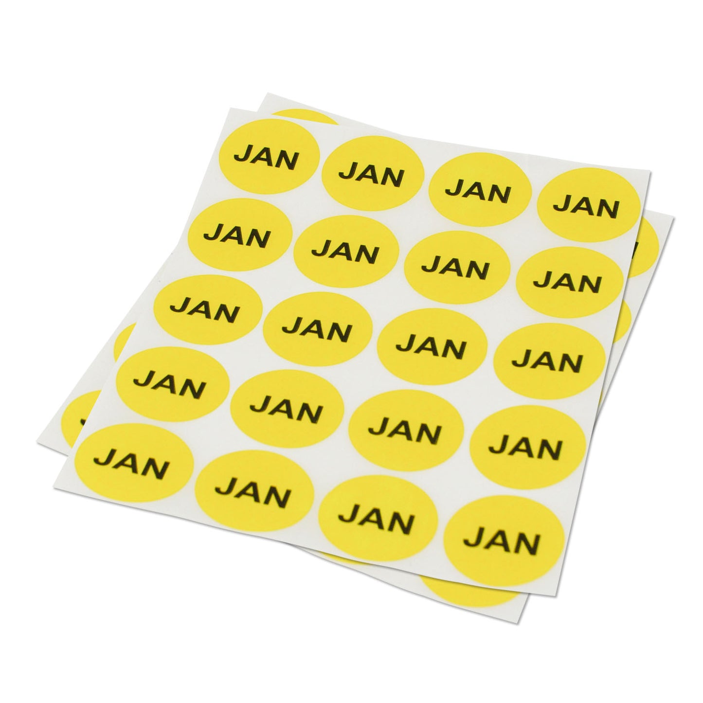 1in January Month Label Yellow (Sheet)