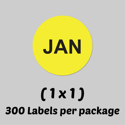 1in January Month Label Yellow (Sheet)