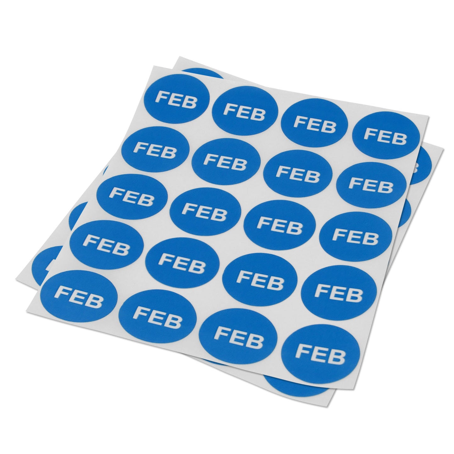 1in February Month Label Blue (Sheet)