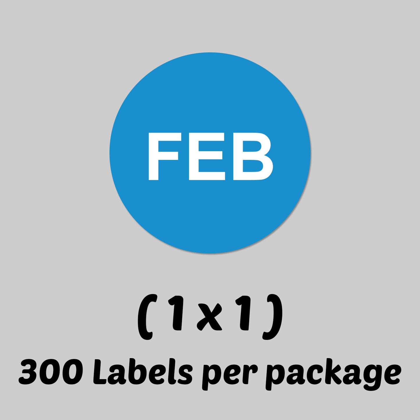 1in February Month Label Blue (Sheet)