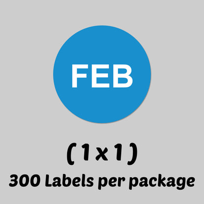 1in February Month Label Blue (Sheet)