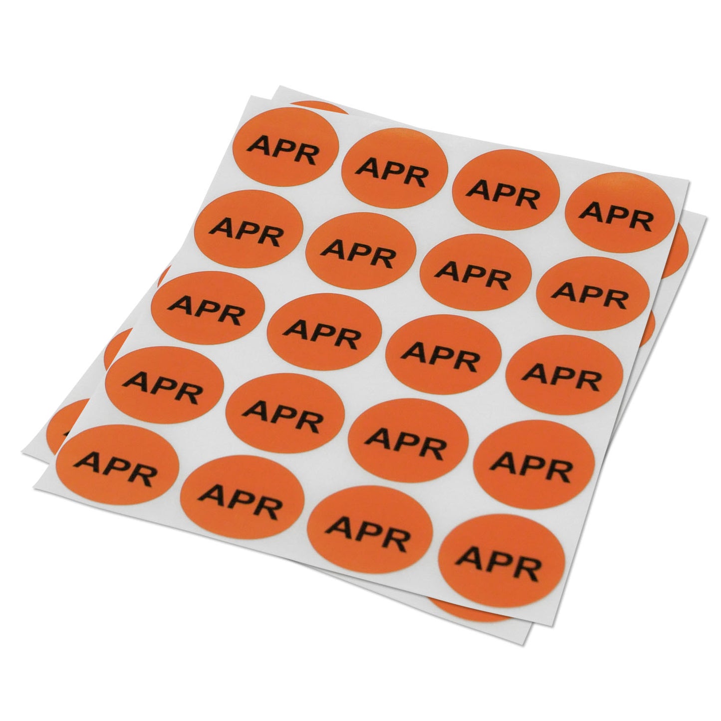 1in April Month Label Orange (Sheet)