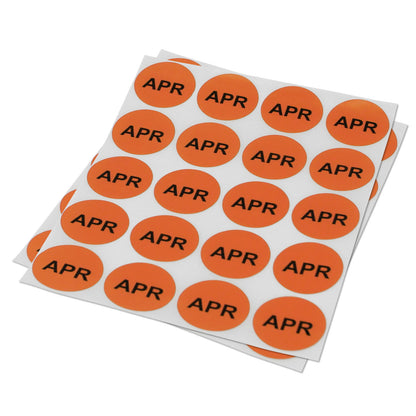 1in April Month Label Orange (Sheet)