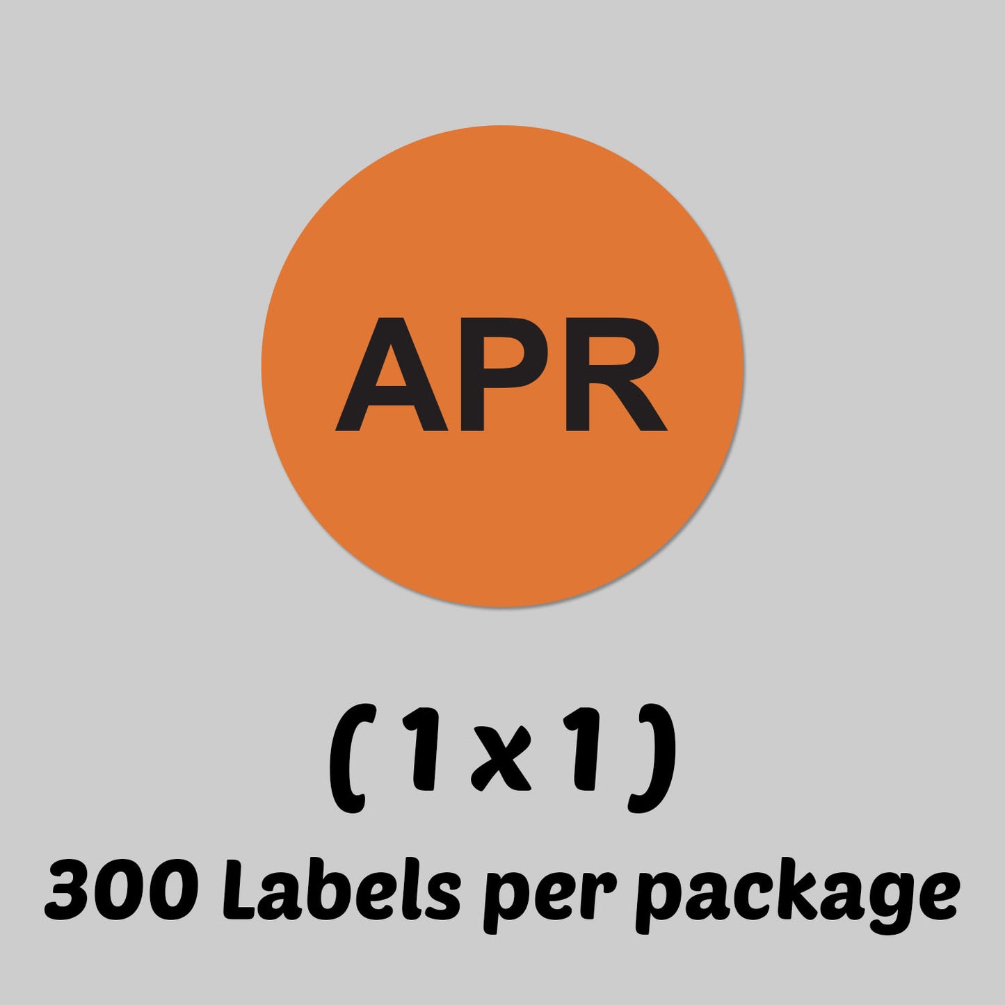 1in April Month Label Orange (Sheet)
