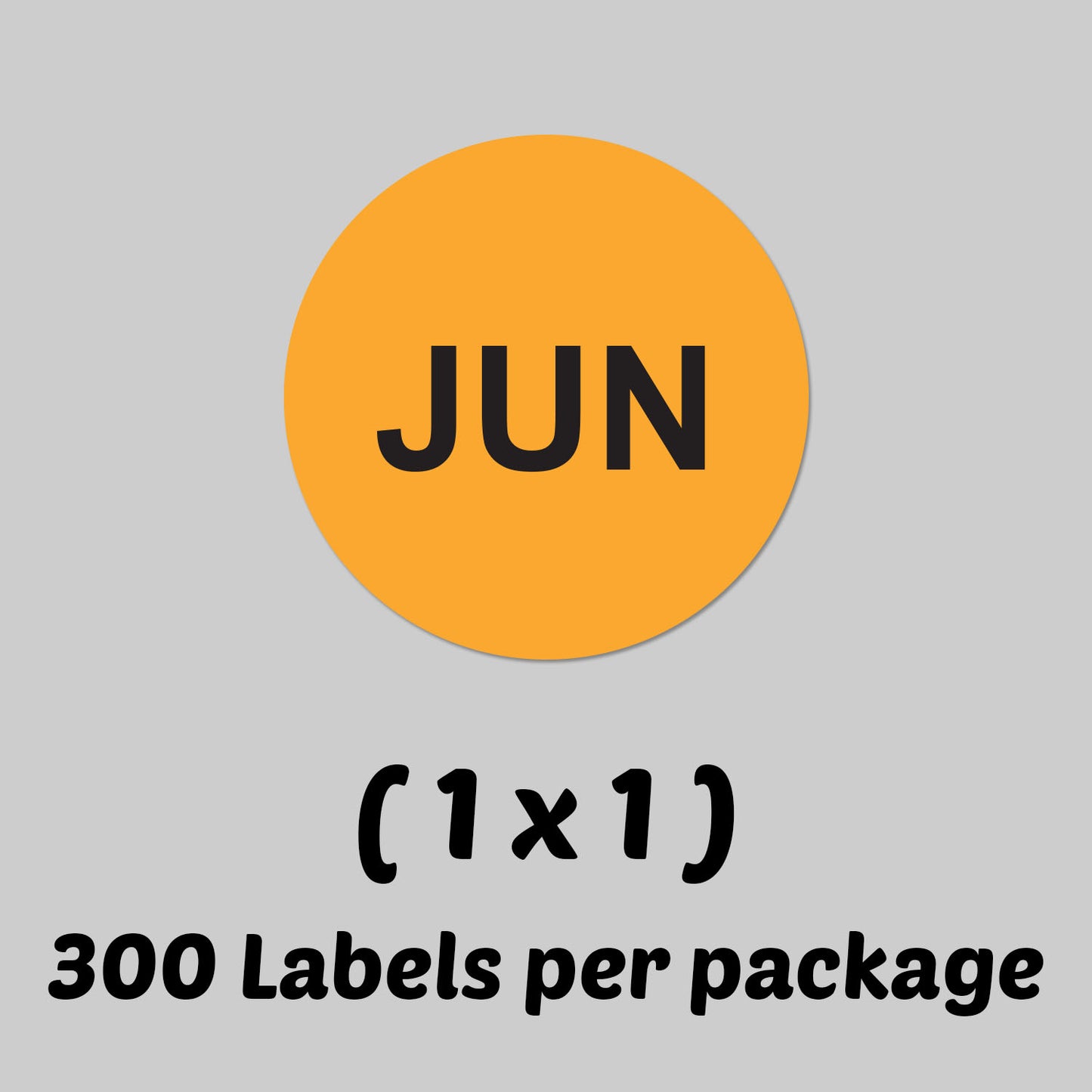 1in June Month Label Orange (Sheet)
