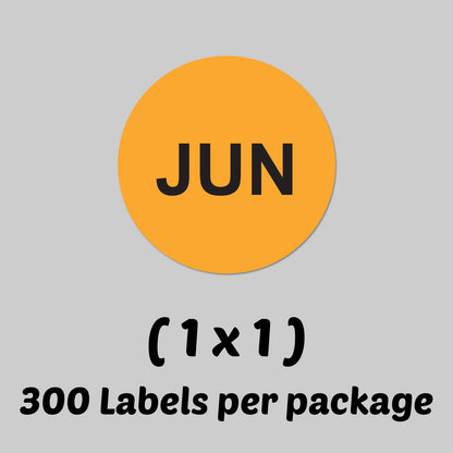 1in June Month Label Orange (Sheet)